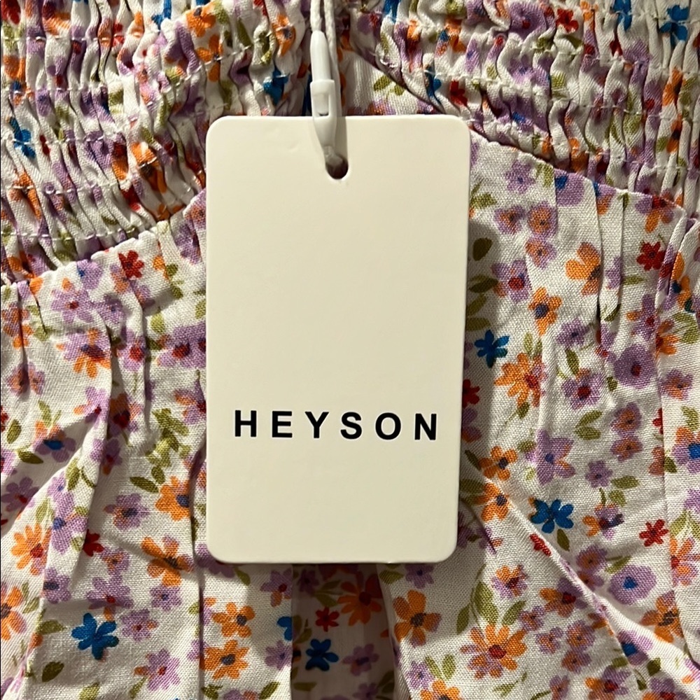 Heyson Pink and White Flutter Sleeve Smocked Blouse Size M - Picture 2 of 8